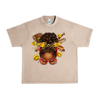 French Oak softball afro messy bun Urban Heavy Tee - texasbilliewilder