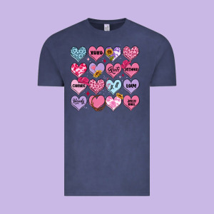 Valentines Candy Hearts Vintage Tee Designed By Maliassmallbusiness