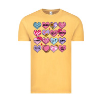 Vintage Mustard valentines candy hearts Vintage Tee - MaliasSmallBusiness