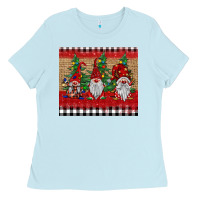 Baby Blue Christmas gnomes Ladies Tee - BarkalooDesign