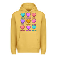 Antique Gold valentine's day candy hearts Premium Hoodie - MaliasSmallBusiness