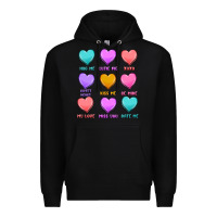 Black valentine's day candy hearts Premium Hoodie - MaliasSmallBusiness