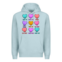 Blue Mist valentine's day candy hearts Premium Hoodie - MaliasSmallBusiness