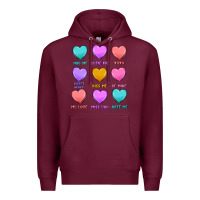 Burgundy valentine's day candy hearts Premium Hoodie - MaliasSmallBusiness
