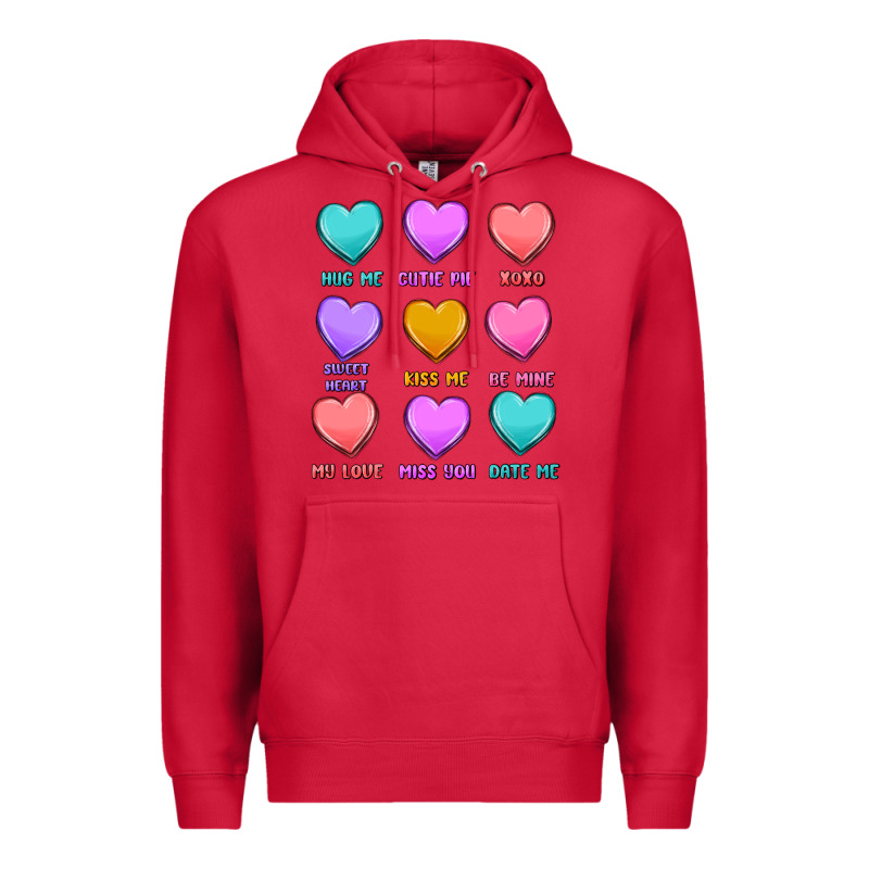 Valentine's Day Candy Hearts Premium Hoodie by MaliasSmallBusiness | Teevron