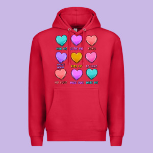 Valentine's Day Candy Hearts Premium Hoodie Designed By Maliassmallbusiness