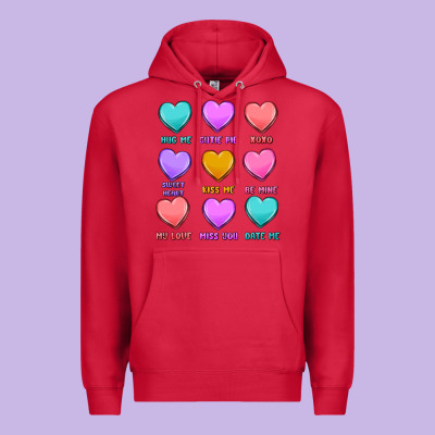 Valentine's Day Candy Hearts Premium Hoodie Designed By Maliassmallbusiness
