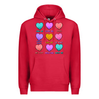 Cardinal valentine's day candy hearts Premium Hoodie - MaliasSmallBusiness