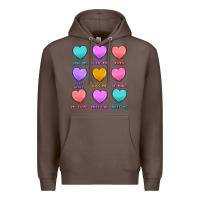Coffee valentine's day candy hearts Premium Hoodie - MaliasSmallBusiness