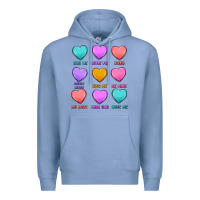 Colony Blue valentine's day candy hearts Premium Hoodie - MaliasSmallBusiness