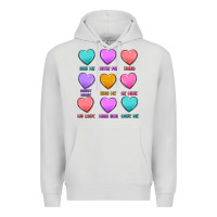 Dove Grey valentine's day candy hearts Premium Hoodie - MaliasSmallBusiness