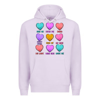 Lilac valentine's day candy hearts Premium Hoodie - MaliasSmallBusiness