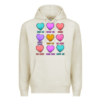 Oatmeal Heather valentine's day candy hearts Premium Hoodie - MaliasSmallBusiness