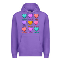 Purple valentine's day candy hearts Premium Hoodie - MaliasSmallBusiness