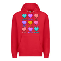 Red valentine's day candy hearts Premium Hoodie - MaliasSmallBusiness
