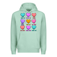 Seafoam valentine's day candy hearts Premium Hoodie - MaliasSmallBusiness