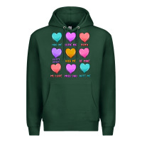 Sports Green valentine's day candy hearts Premium Hoodie - MaliasSmallBusiness