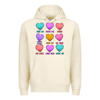 Tofu valentine's day candy hearts Premium Hoodie - MaliasSmallBusiness