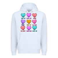 White valentine's day candy hearts Premium Hoodie - MaliasSmallBusiness