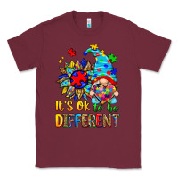 Burgundy it's ok to be different autism gnome Classic Tee - Zillion Design Studio