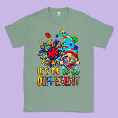 It's Ok To Be Different Autism Gnome Classic Tee Designed By Zillion Design Studio