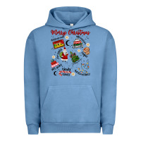 Pigment Pebble Blue Merry Christmas Urban Hoodie - MaliasSmallBusiness