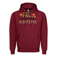 Burgundy Fall Zipper Hoodie - CowhideDigitalArt