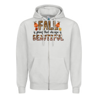 Dove Grey Fall Zipper Hoodie - CowhideDigitalArt