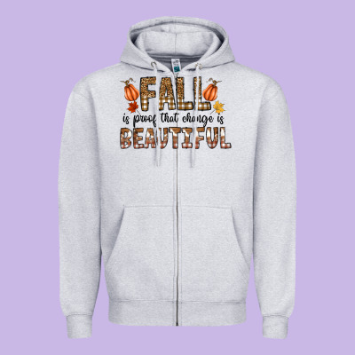 Fall Zipper Hoodie Designed By Cowhidedigitalart
