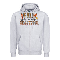 Heather Grey Fall Zipper Hoodie - CowhideDigitalArt