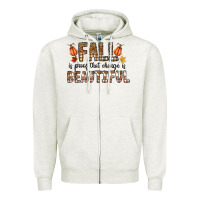 Oatmeal Heather Fall Zipper Hoodie - CowhideDigitalArt