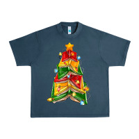 Midnight Navy christmas book tree Urban Heavy Tee - Zillion Design Studio