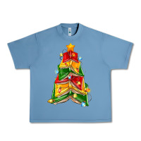 Pebble Blue christmas book tree Urban Heavy Tee - Zillion Design Studio