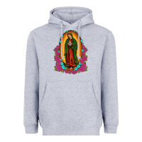 Heather Grey our lady of guadalupe Heavyweight Hoodie - JahusDesignShop