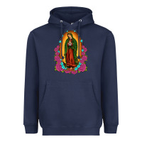 Navy our lady of guadalupe Heavyweight Hoodie - JahusDesignShop