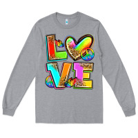 Heather Grey love pride Long Sleeve Tee - Zillion Design Studio