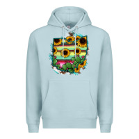 Blue Mist Ohio Map Sunflower Cactus Serape Premium Hoodie - RanaPortraitStore