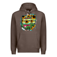 Coffee Ohio Map Sunflower Cactus Serape Premium Hoodie - RanaPortraitStore