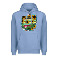 Colony Blue Ohio Map Sunflower Cactus Serape Premium Hoodie - RanaPortraitStore