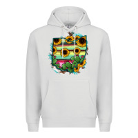 Dove Grey Ohio Map Sunflower Cactus Serape Premium Hoodie - RanaPortraitStore