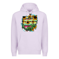 Lilac Ohio Map Sunflower Cactus Serape Premium Hoodie - RanaPortraitStore