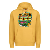 Ohio Map Sunflower Cactus Serape Premium Hoodie | Teevron