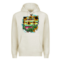 Oatmeal Heather Ohio Map Sunflower Cactus Serape Premium Hoodie - RanaPortraitStore