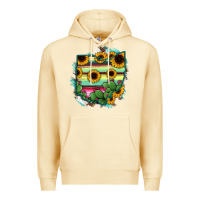 Pina Colada Ohio Map Sunflower Cactus Serape Premium Hoodie - RanaPortraitStore