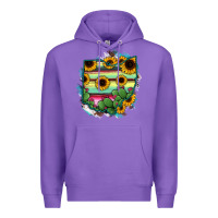 Purple Ohio Map Sunflower Cactus Serape Premium Hoodie - RanaPortraitStore
