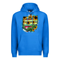 True Royal Ohio Map Sunflower Cactus Serape Premium Hoodie - RanaPortraitStore