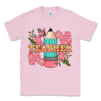 Bubblegum Pink teacher floral pencil Classic Tee - BundleAndBundleShop