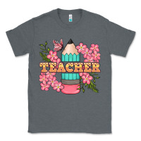 Charcoal Heather teacher floral pencil Classic Tee - BundleAndBundleShop