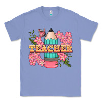 Colony Blue teacher floral pencil Classic Tee - BundleAndBundleShop