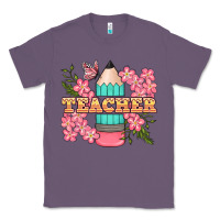 Lavender teacher floral pencil Classic Tee - BundleAndBundleShop